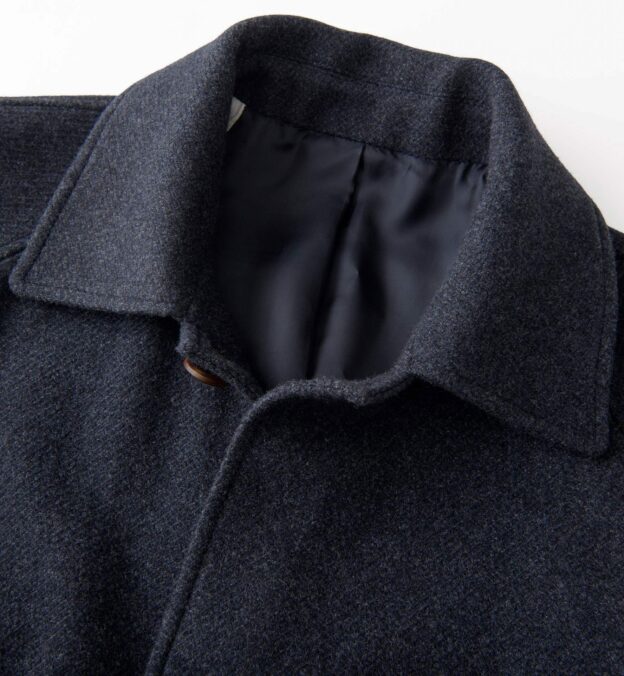 Crosby Navy Wool and Cashmere Belted Coat by Proper Cloth
