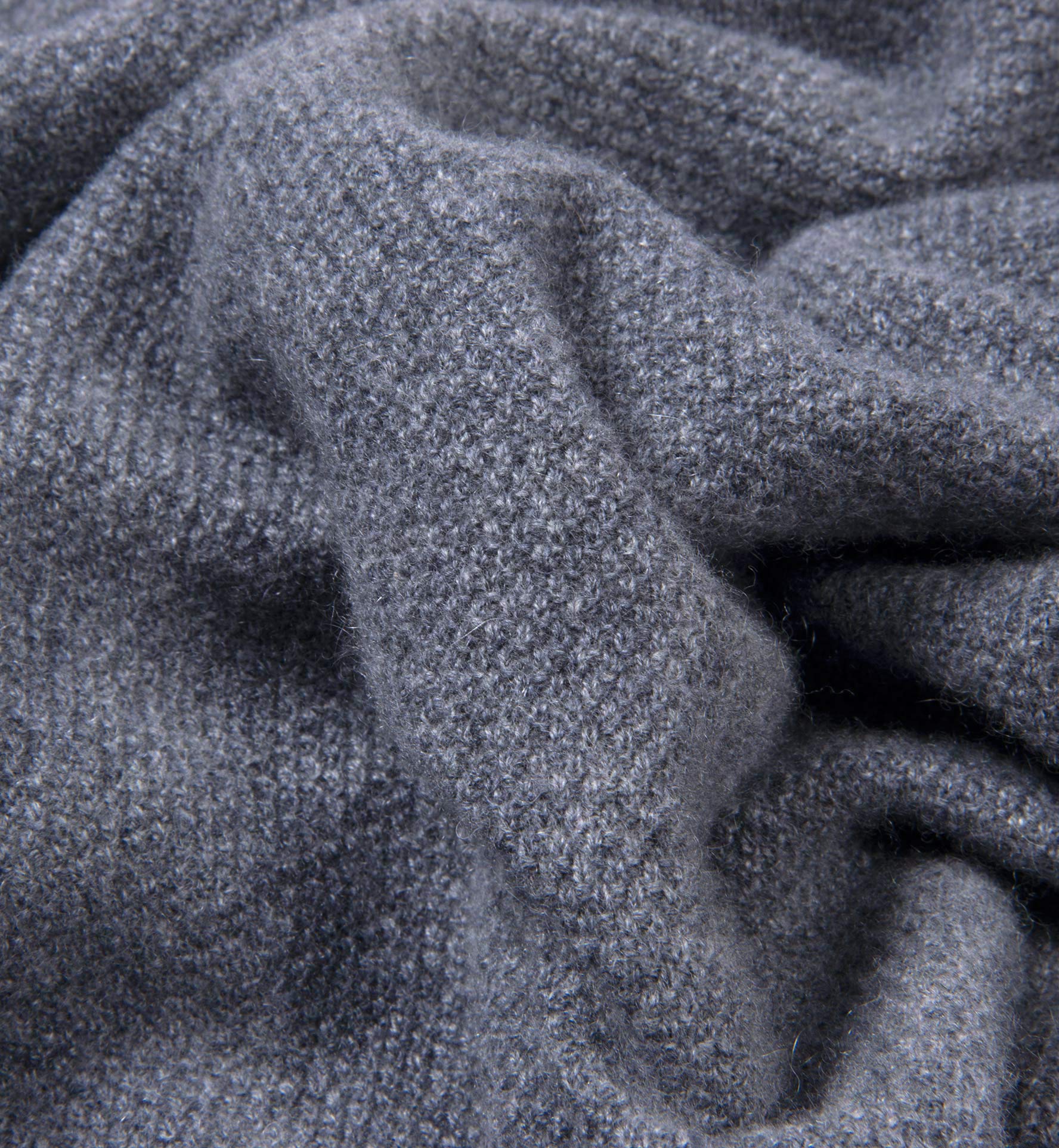 Grey Cobble Stitch Cashmere Sweater by Proper Cloth