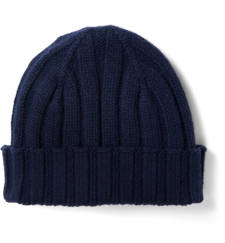 Navy Cashmere Knit Hat by Proper Cloth