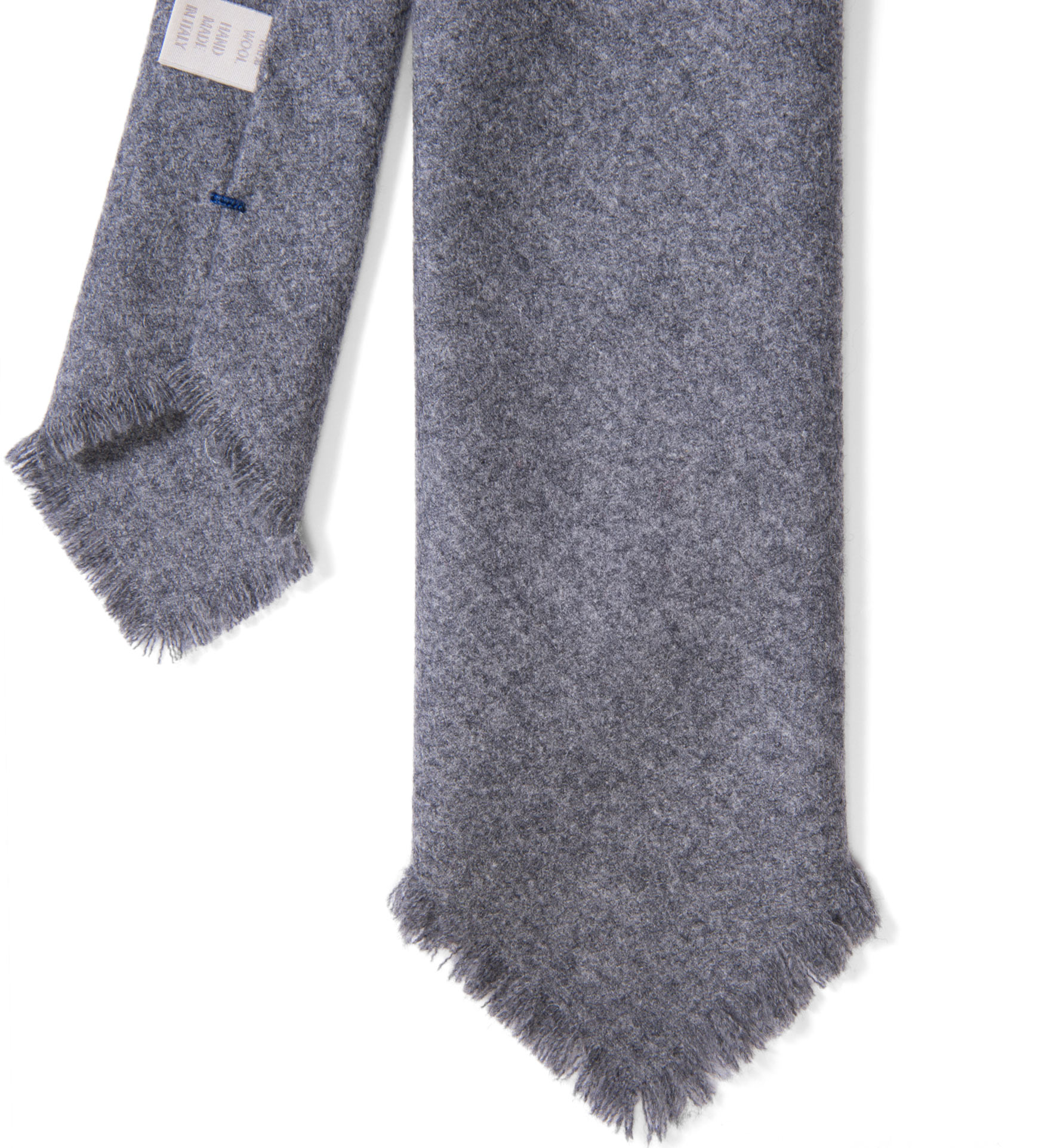 Corvara Grey Frayed Wool Tie by Proper Cloth
