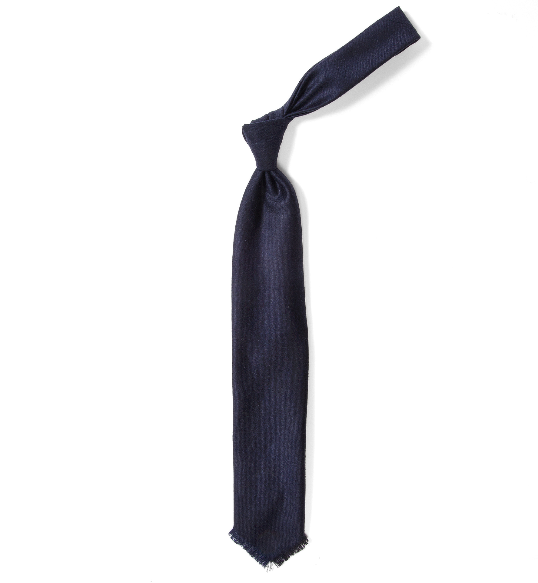 Corvara Navy Frayed Wool Tie by Proper Cloth