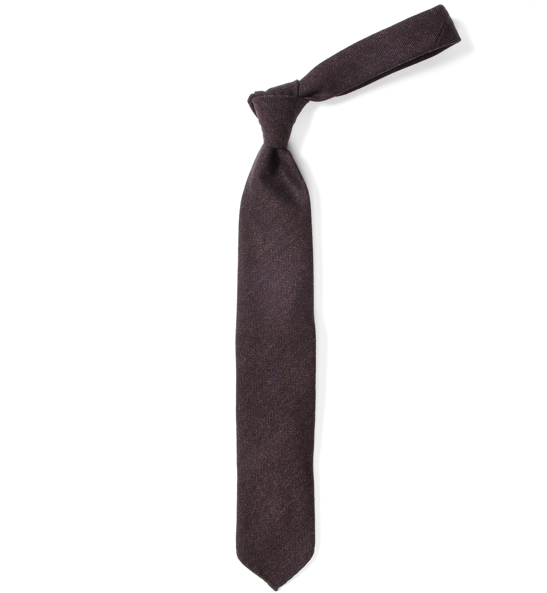 Bergamo Brown Herringbone Wool Tie by Proper Cloth