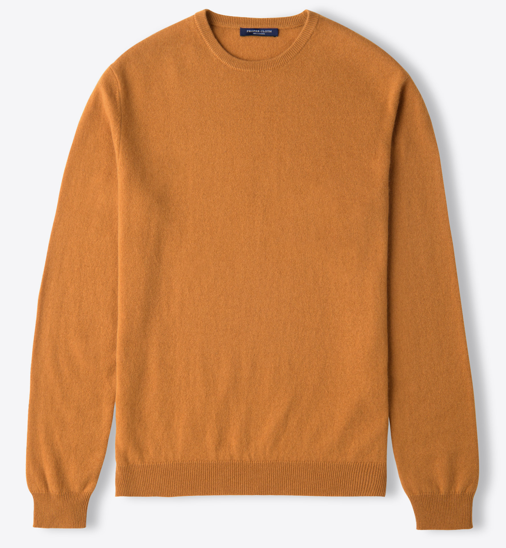 Ochre Cashmere Crewneck Sweater by Proper Cloth