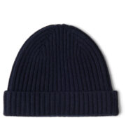 Thumb Photo of Navy Cashmere Ribbed Beanie