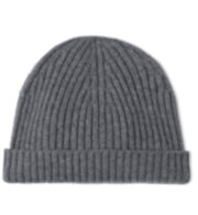 Thumb Photo of Grey Cashmere Ribbed Beanie