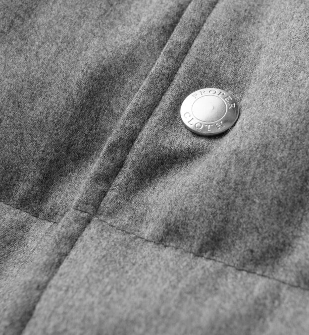 Cortina Light Grey Flannel Snap Vest by Proper Cloth