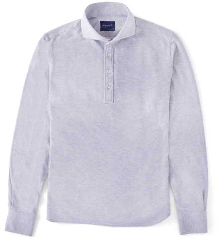 grey long sleeve polo