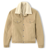 Shop Lafayette Beige Shearling Lined Trucker Jacket