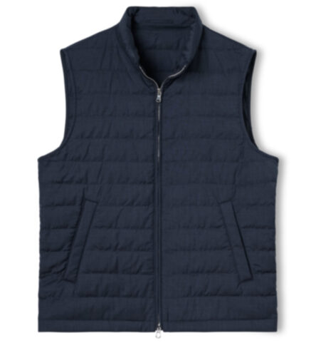Cortina I Forest Wool Cashmere Snap Vest by Proper Cloth