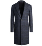 Thumb Photo of Bleecker Loro Piana Charcoal Wool Glen Plaid Coat
