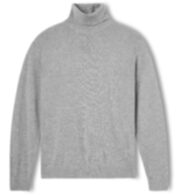 Thumb Photo of Light Grey Merino Cotton and Cashmere Turtleneck Sweater