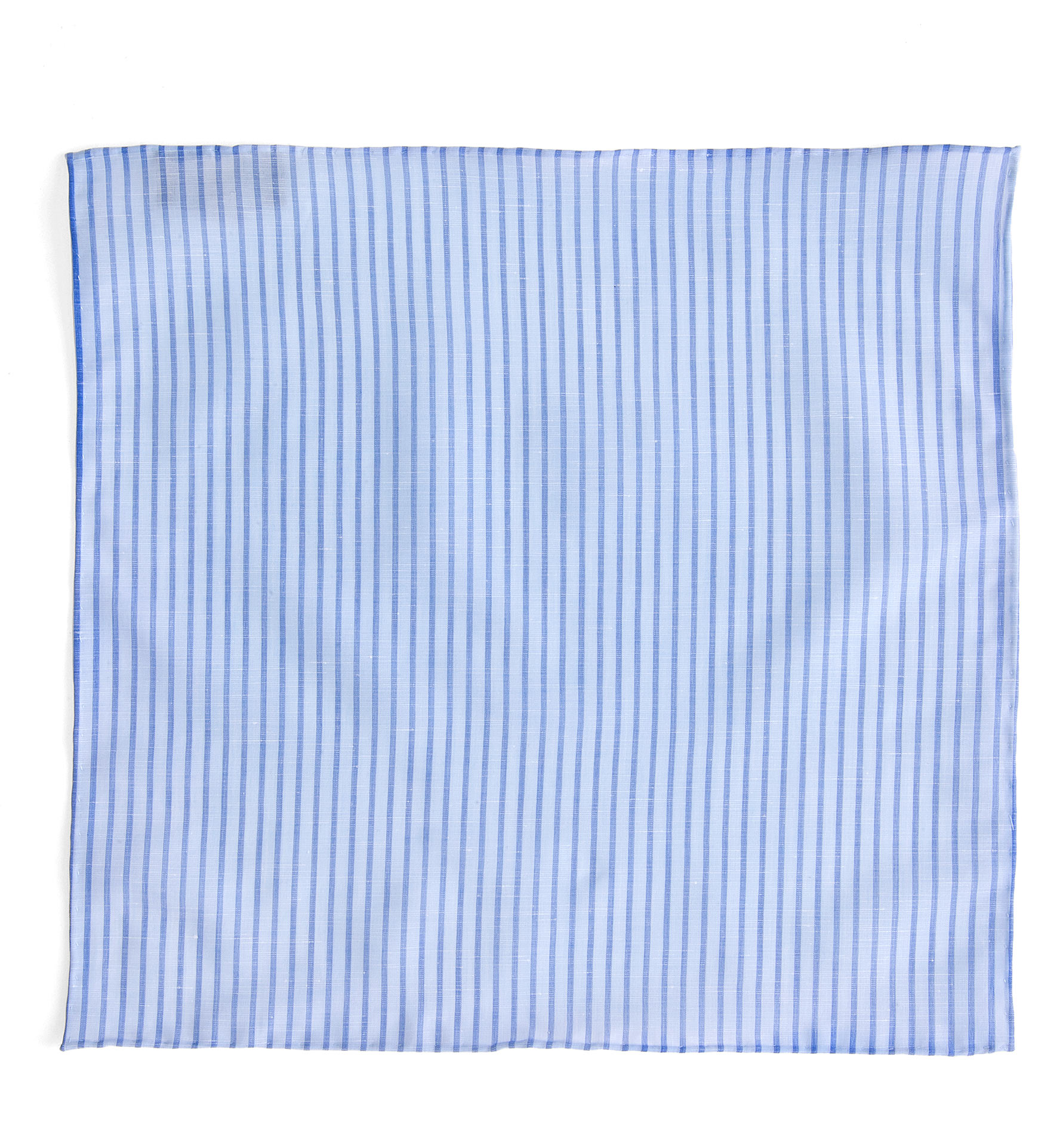 Blue Stripe Cotton Linen Pocket Square by Proper Cloth