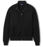 Thumb Photo of Black Merino Wool Full-Zip Sweater