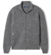 Thumb Photo of Grey Marl Merino and Cashmere Full-Zip Sweater