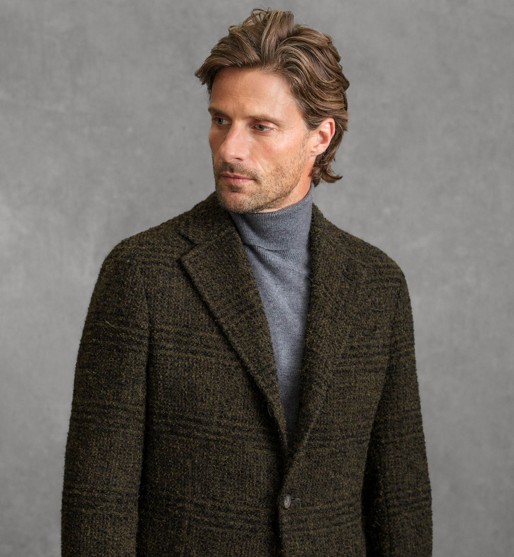 Bowery Pine Plaid Wool Blend Coat by Proper Cloth