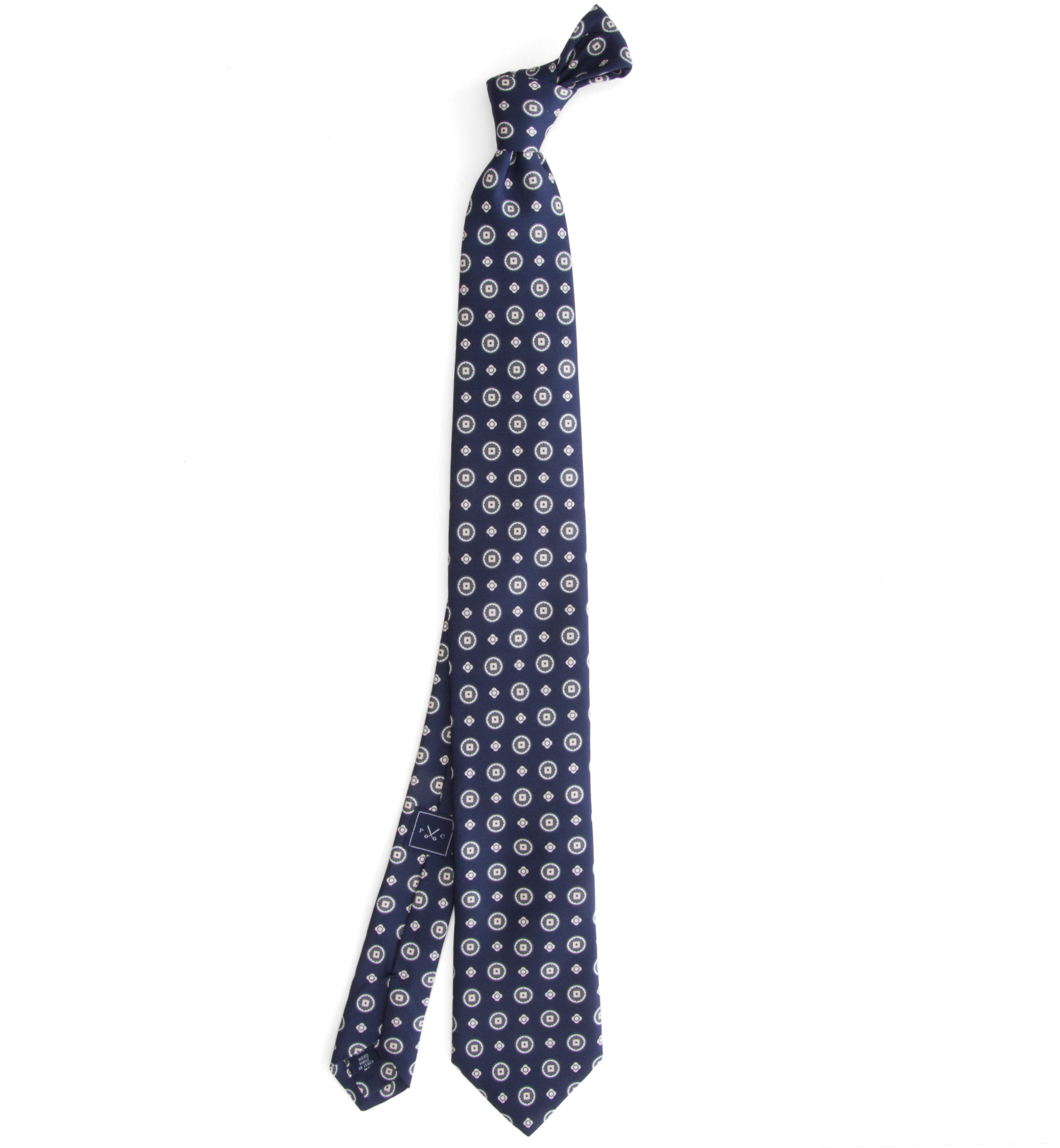 Navy Green Large Foulard Tie by Proper Cloth