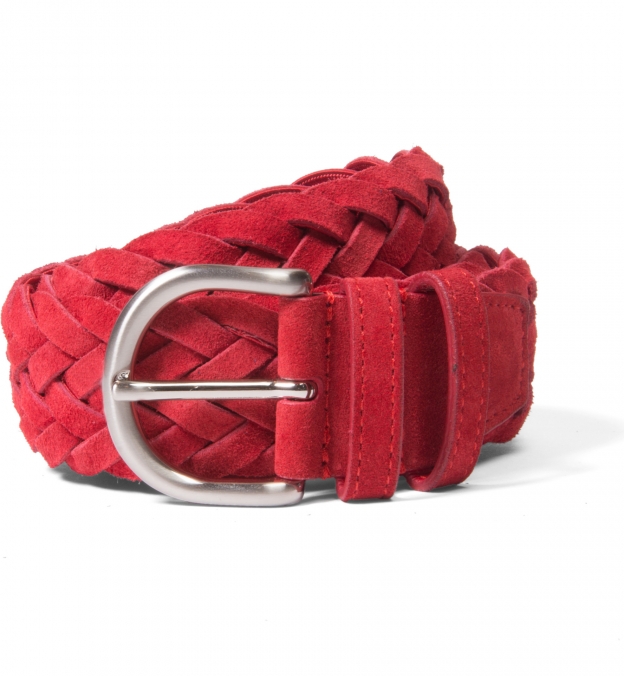 Red Suede Belt by Proper Cloth