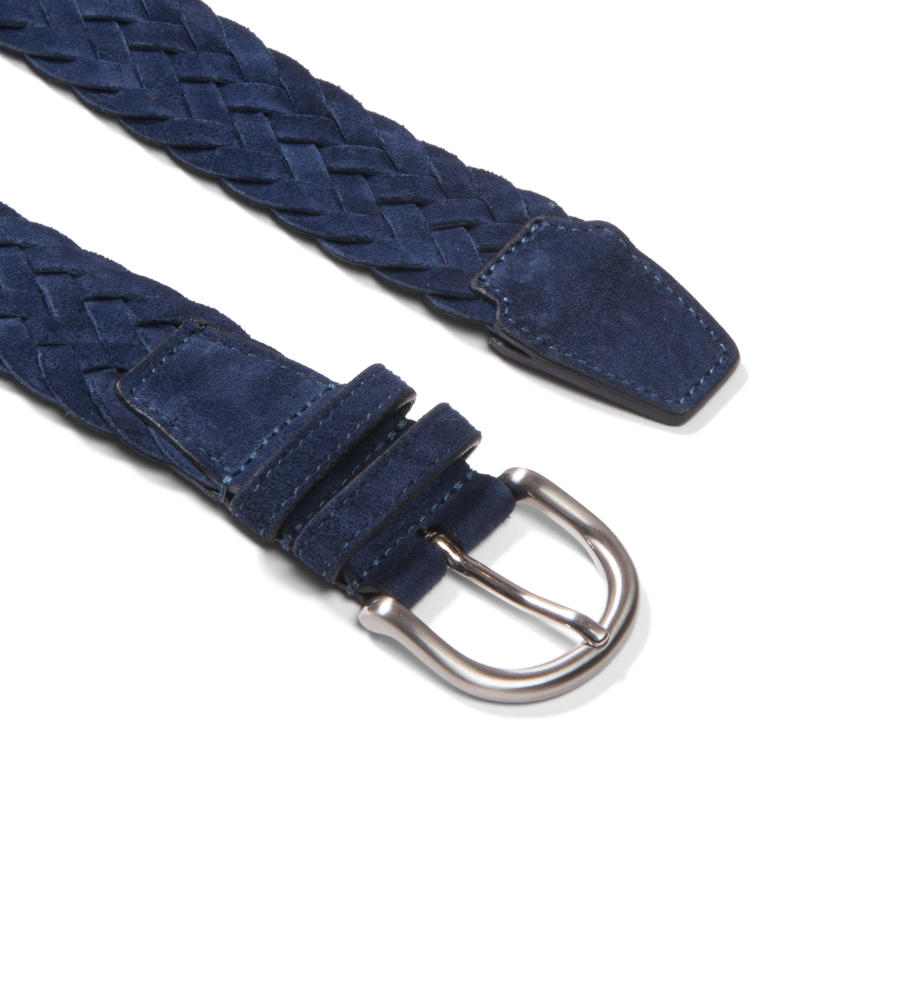 Navy Suede Braided Belt by Proper Cloth