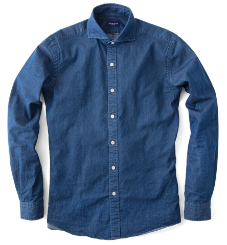 denim cutaway collar shirt