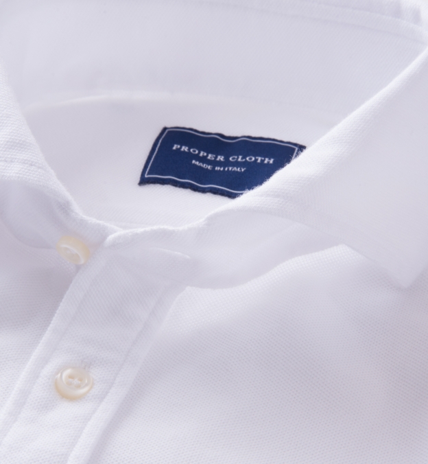 White Long Sleeve Polo by Proper Cloth