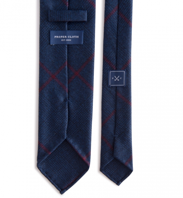 Cortina Dark Blue Glen Plaid Tie by Proper Cloth