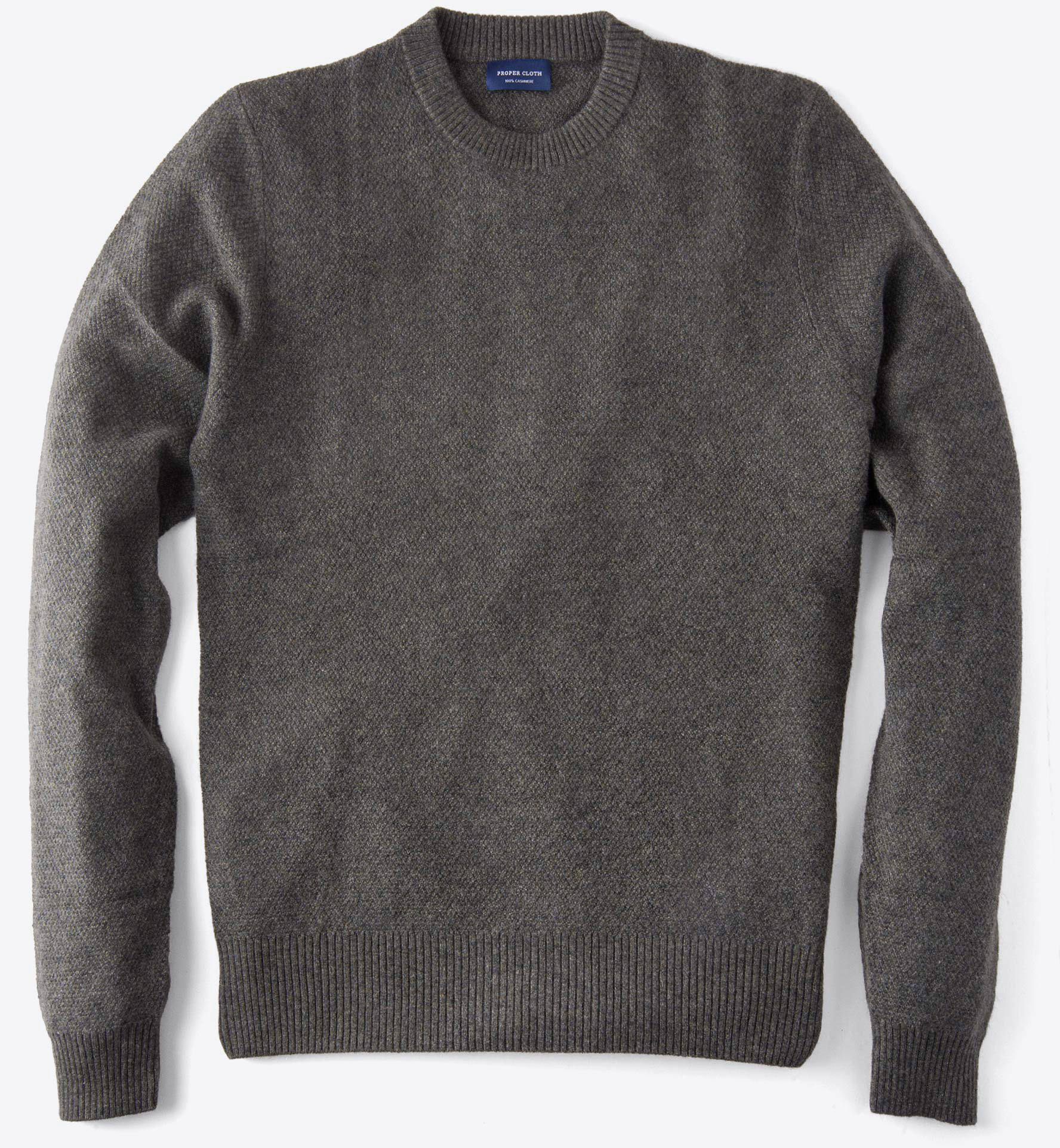 Pine Cobble Stitch Cashmere Sweater by Proper Cloth