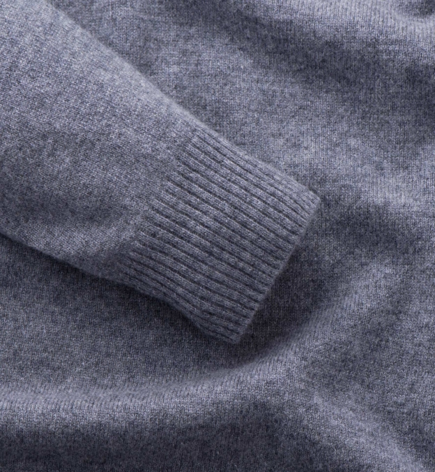 Grey Cashmere V-Neck Sweater by Proper Cloth