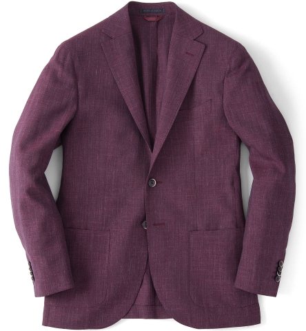 Burgundy Slub Genova Jacket by Proper Cloth