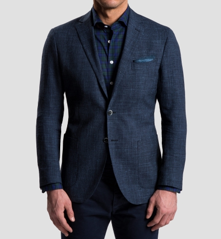 Navy Slub Genova Jacket by Proper Cloth