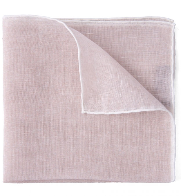 Coral Culcross Linen Pocket Square main image 1
