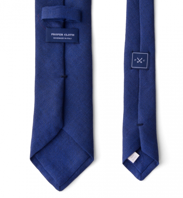 Royal Blue Basketweave Linen Tie by Proper Cloth