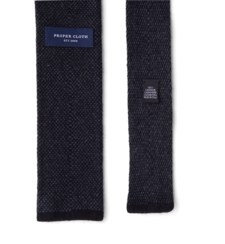 Charcoal Birdseye Cashmere Knit Tie by Proper Cloth