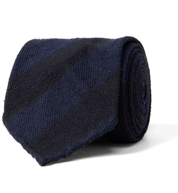 WHITE TONAL STRIPED SILK TIE main image 1