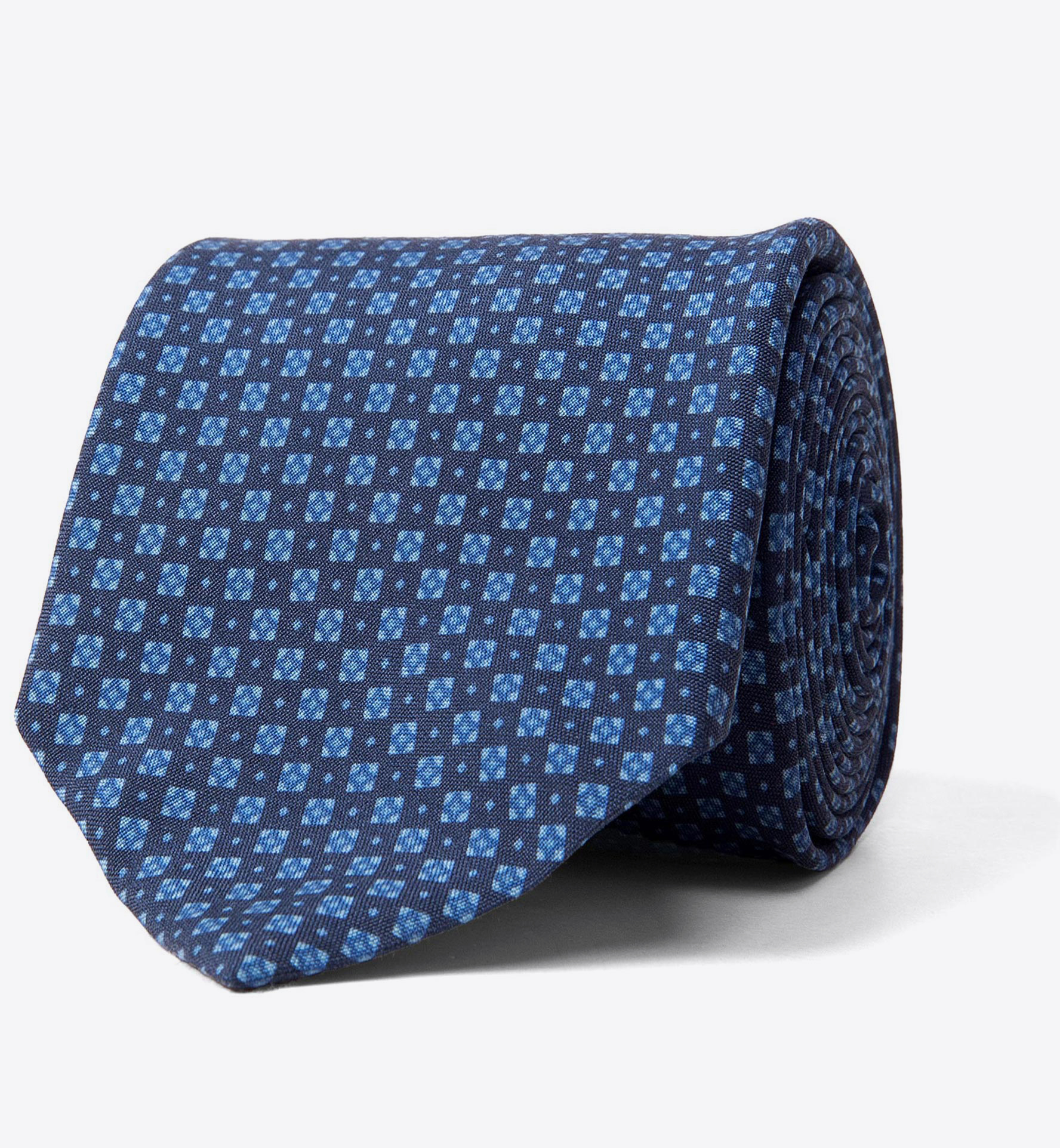 Slate Small Foulard Print Tie by Proper Cloth