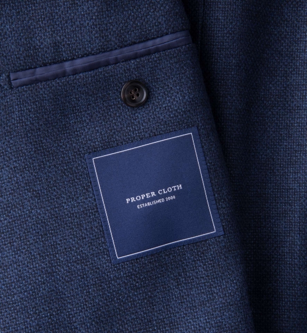 Ocean Wool Cashmere Basketweave Hudson Jacket by Proper Cloth