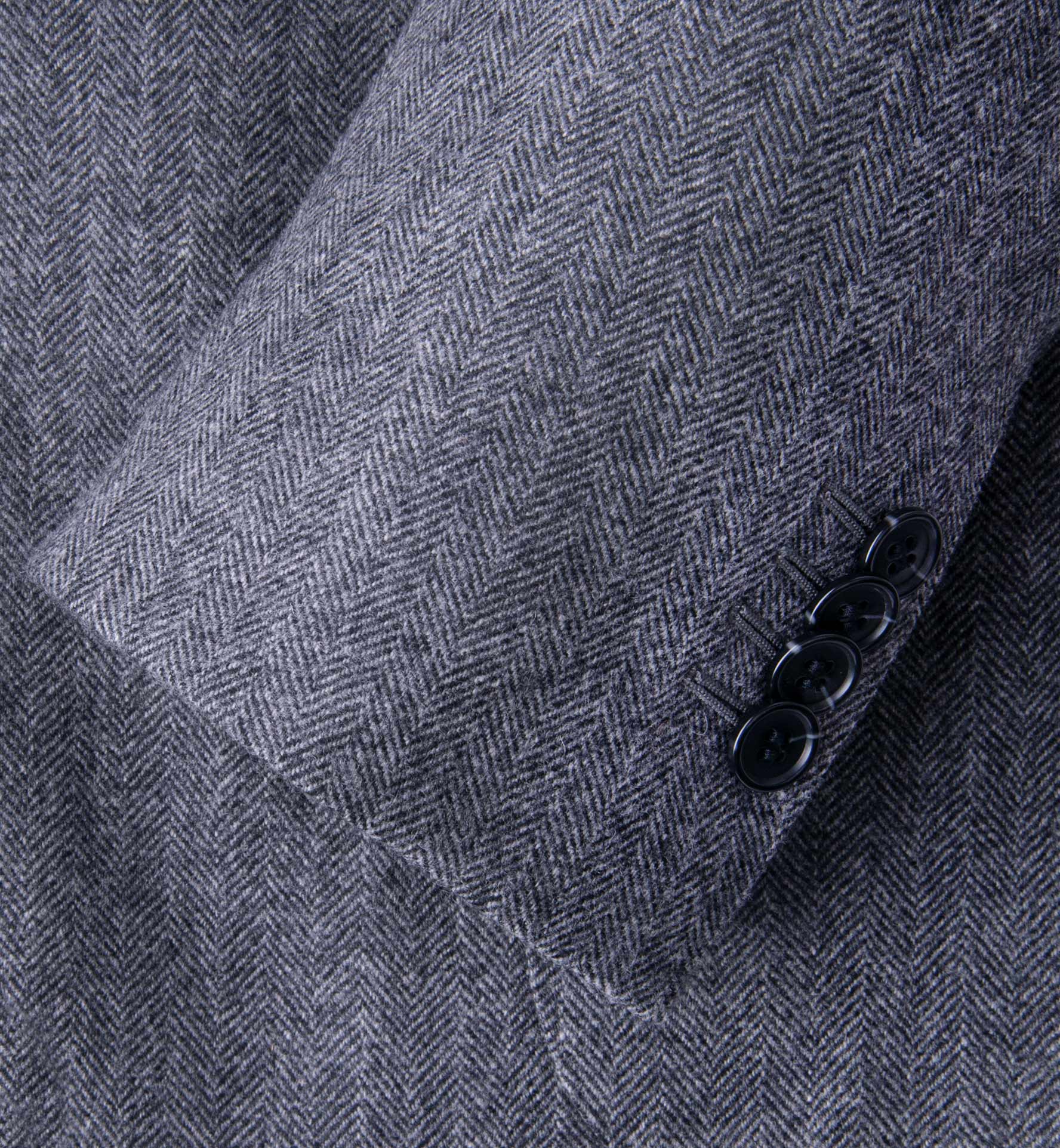 Grey Wool Cashmere Herringbone Hudson Jacket by Proper Cloth