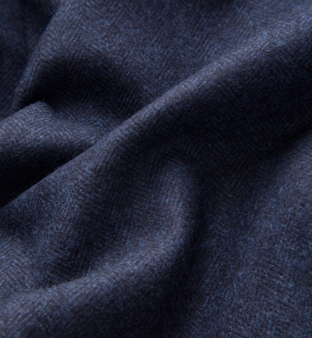 Navy Wool Cashmere Herringbone Hudson Jacket by Proper Cloth