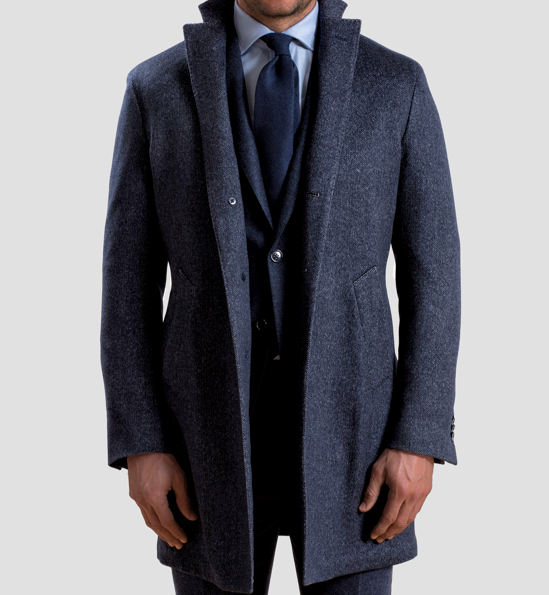 Brera Slate Blue Wool Overcoat by Proper Cloth