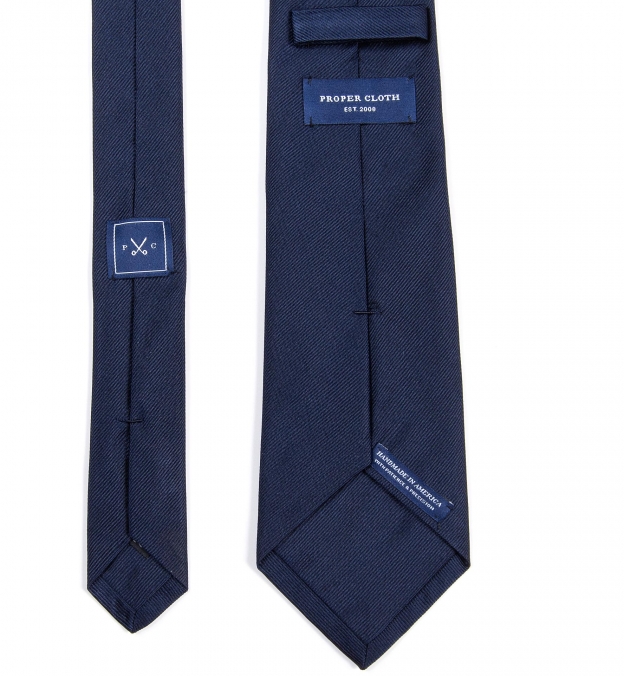 Warren Navy Repp Silk Tie by Proper Cloth