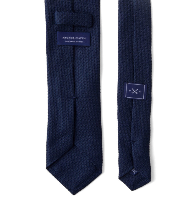 Navy Silk Grenadine Tie by Proper Cloth