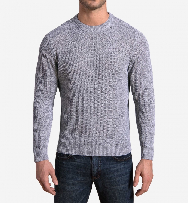 Amalfi Grey Cotton and Linen Sweater by Proper Cloth