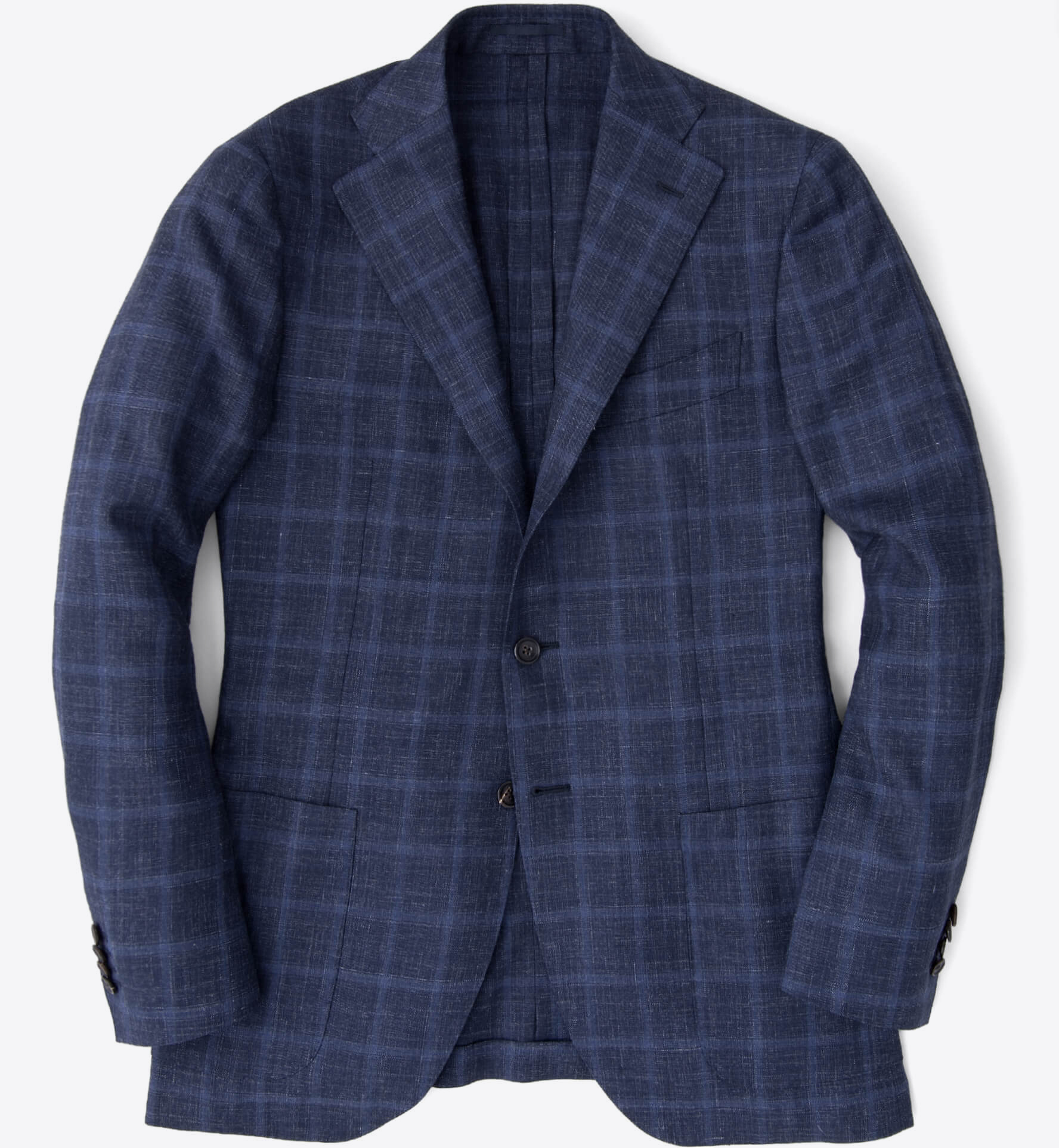 Hudson Navy Windowpane Summer Twill Jacket by Proper Cloth
