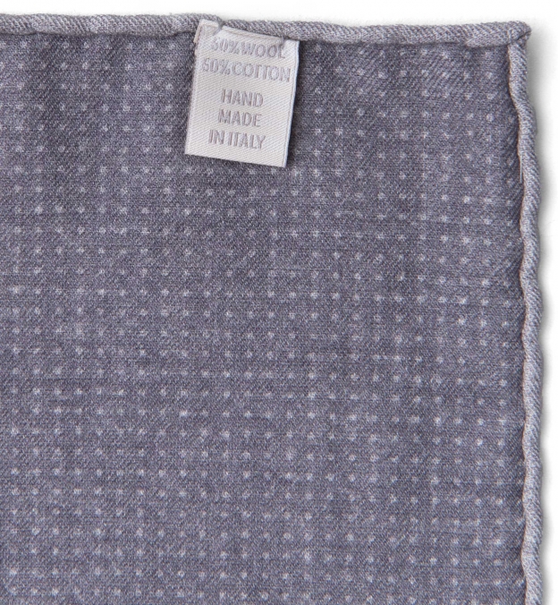 Grey Printed Cotton and Wool Square