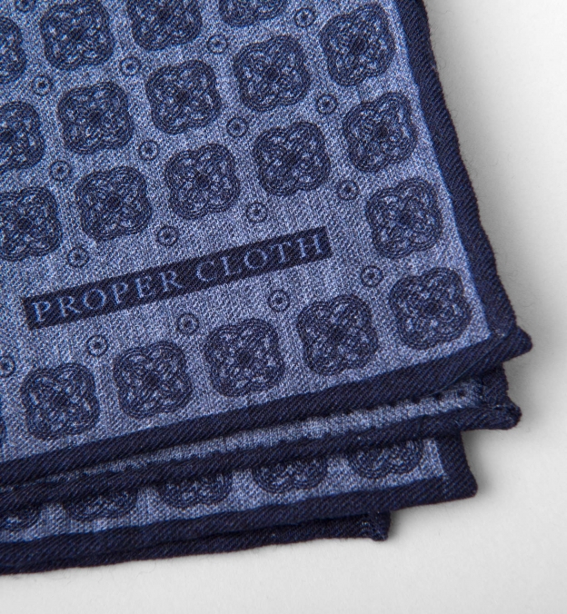 Blue Printed Cotton and Wool Square by Proper Cloth