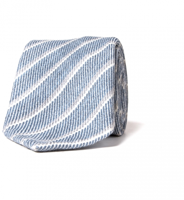 Genova Blue Wool Stripe Tie by Proper Cloth