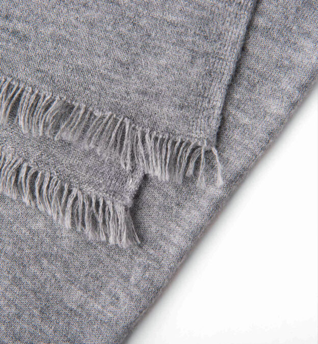 Light Grey Italian Cashmere Knit Scarf by Proper Cloth