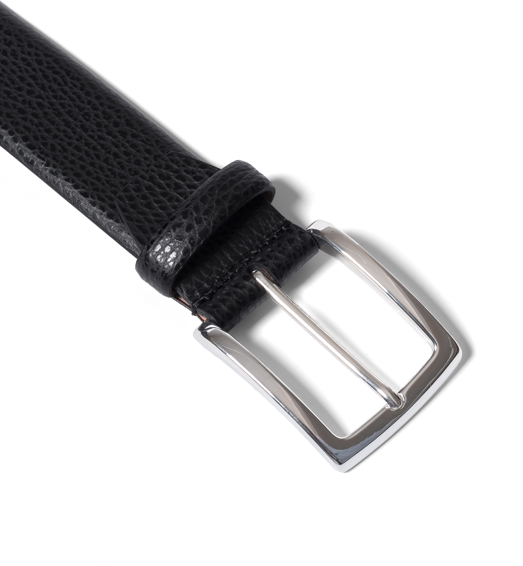 Black Pebble Grain Leather Belt by Proper Cloth