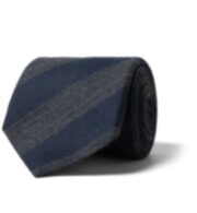 Thumb Photo of Navy and Charcoal Striped Wool Tie