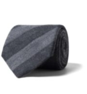 Thumb Photo of Grey and Charcoal Striped Wool Tie