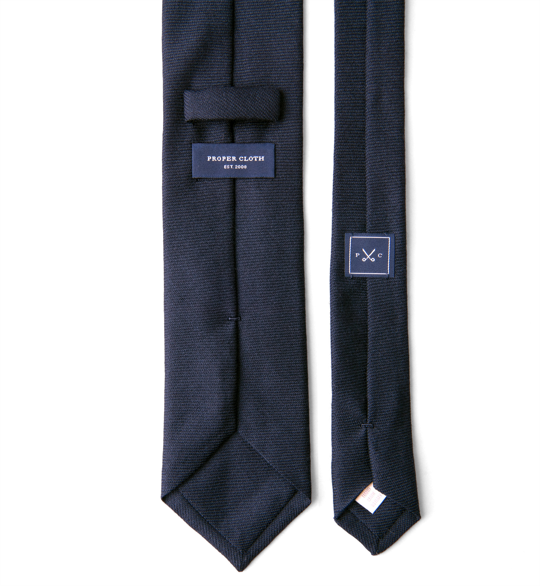 Navy Blue Wool Flannel Tie by Proper Cloth